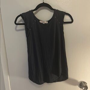 LOFT dark grey button Accent Sleeveless Tank